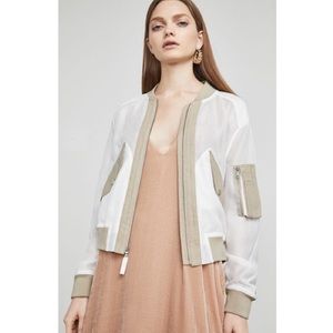 BCBG MAX AZRIA Mesh Bomber Jacket